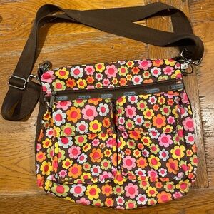 LESportSac Flower Power Satchel Crossbody/Shoulder Bag